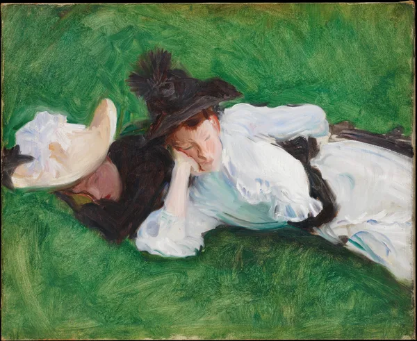 Two Girls on a Lawn av John Singer Sargent