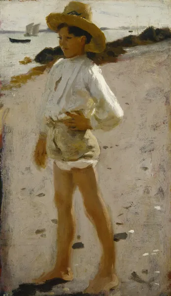 Young Boy on the Beach, Sketch for ‘Oyster Gatherers of Cancale’ av John Singer Sargent