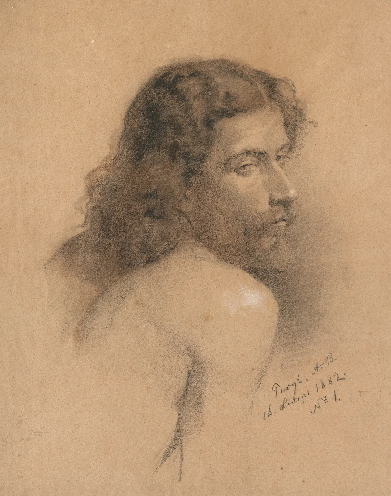 Male Bust – academic study av Anna Bilińska-Bohdanowicz