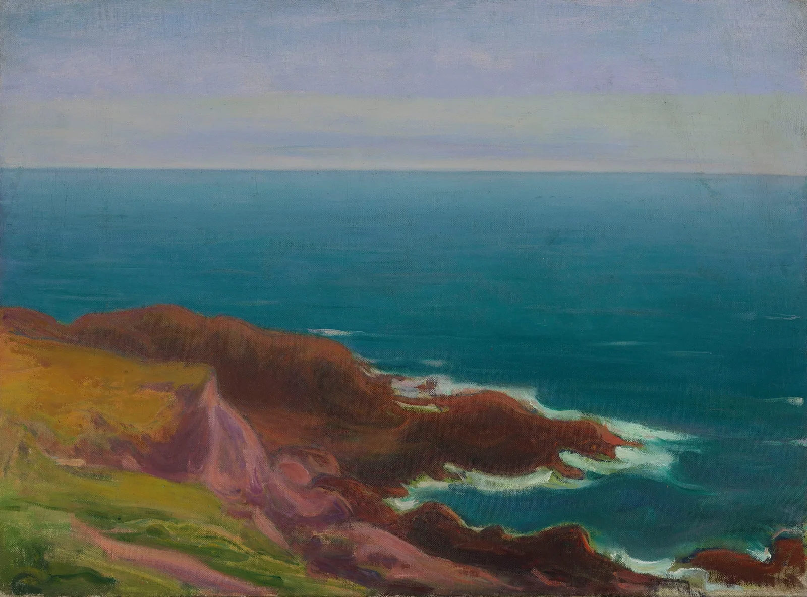 Sea with Reddish Rocks av Władysław Ślewiński