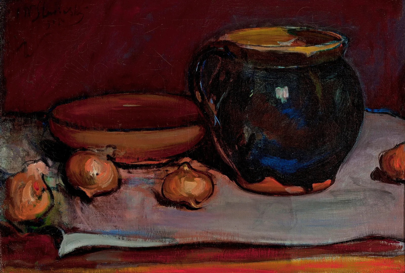 Still life with onions av Władysław Ślewiński