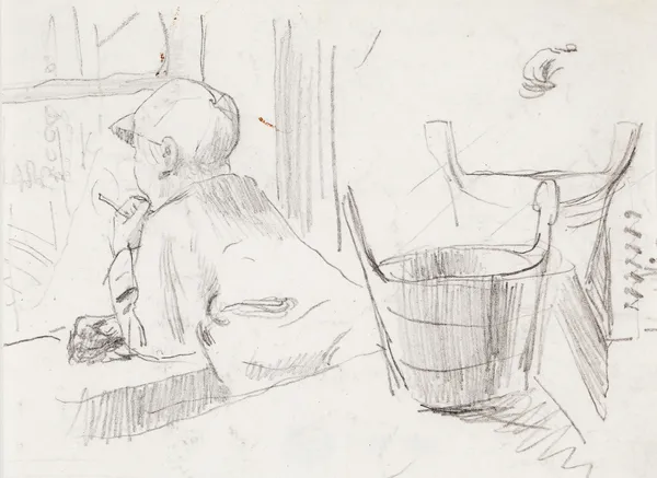 Boy Looking Out of the Window av Venny Soldan-Brofeldt