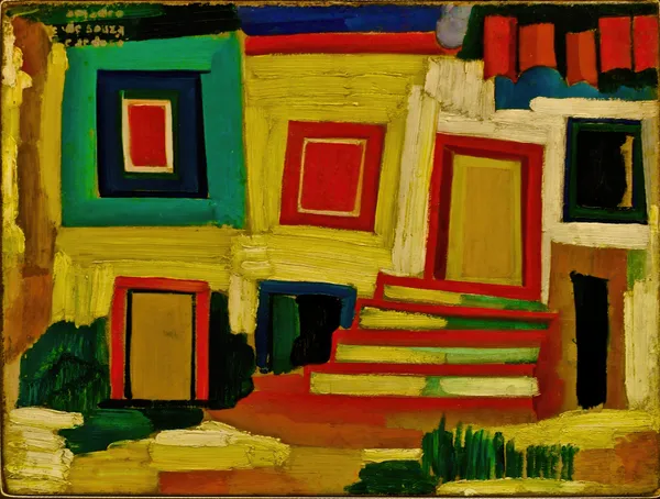 The little bright house – Landscape av Amadeo de Souza-Cardoso