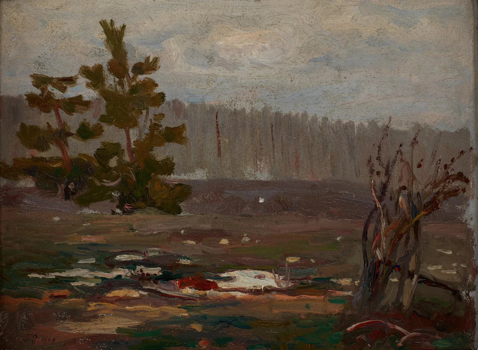 Grey Spring Day av Jan Stanisławski