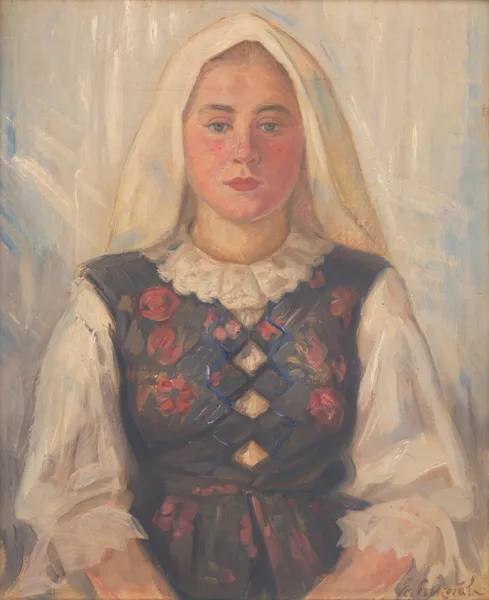 Girl in Folk Costume av Štefan Polkoráb
