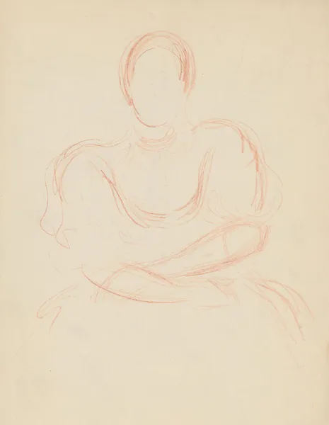 Study of Seated Woman in a Blouse with Large Sleeves av Štefan Polkoráb