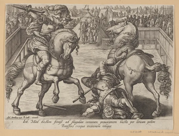 Giovanni De’ Medici in a Duel av Jan van der Straet (Stradanus)