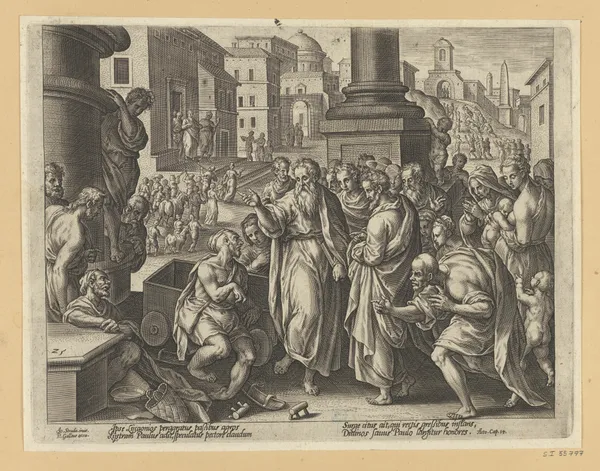 St Paul Heals a Cripple in Lystra av Jan van der Straet (Stradanus)