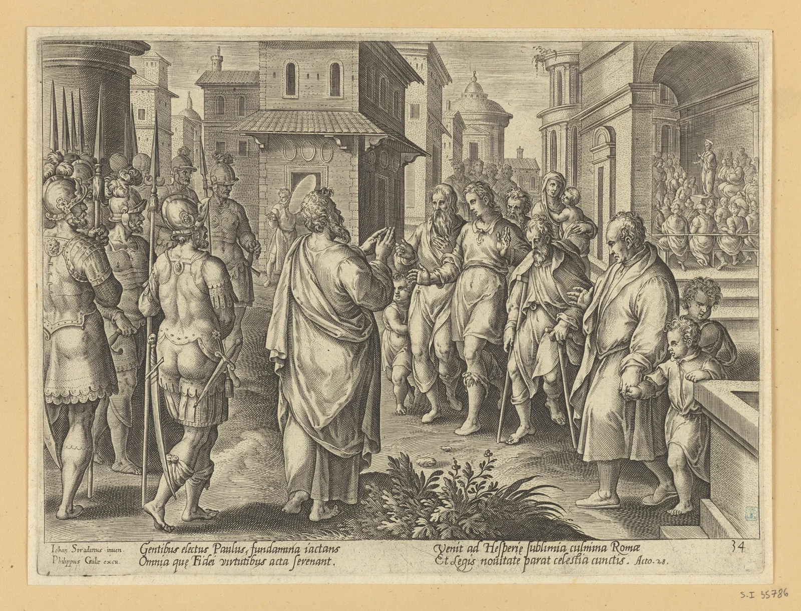St Paul Preaching in Rome av Jan van der Straet (Stradanus)