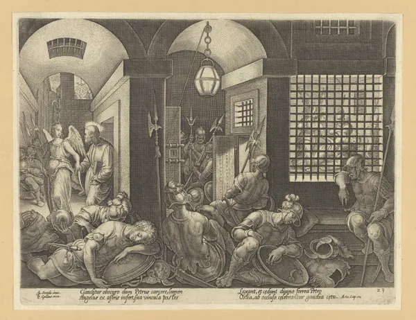 St Peter Freed from Prison by The Angel av Jan van der Straet (Stradanus)
