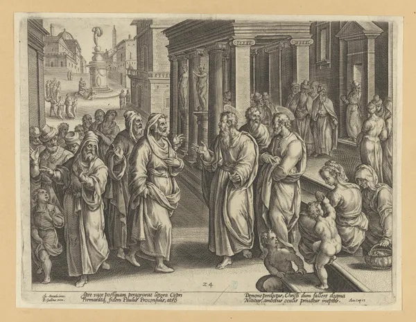 The Blinding of Elymas av Jan van der Straet (Stradanus)