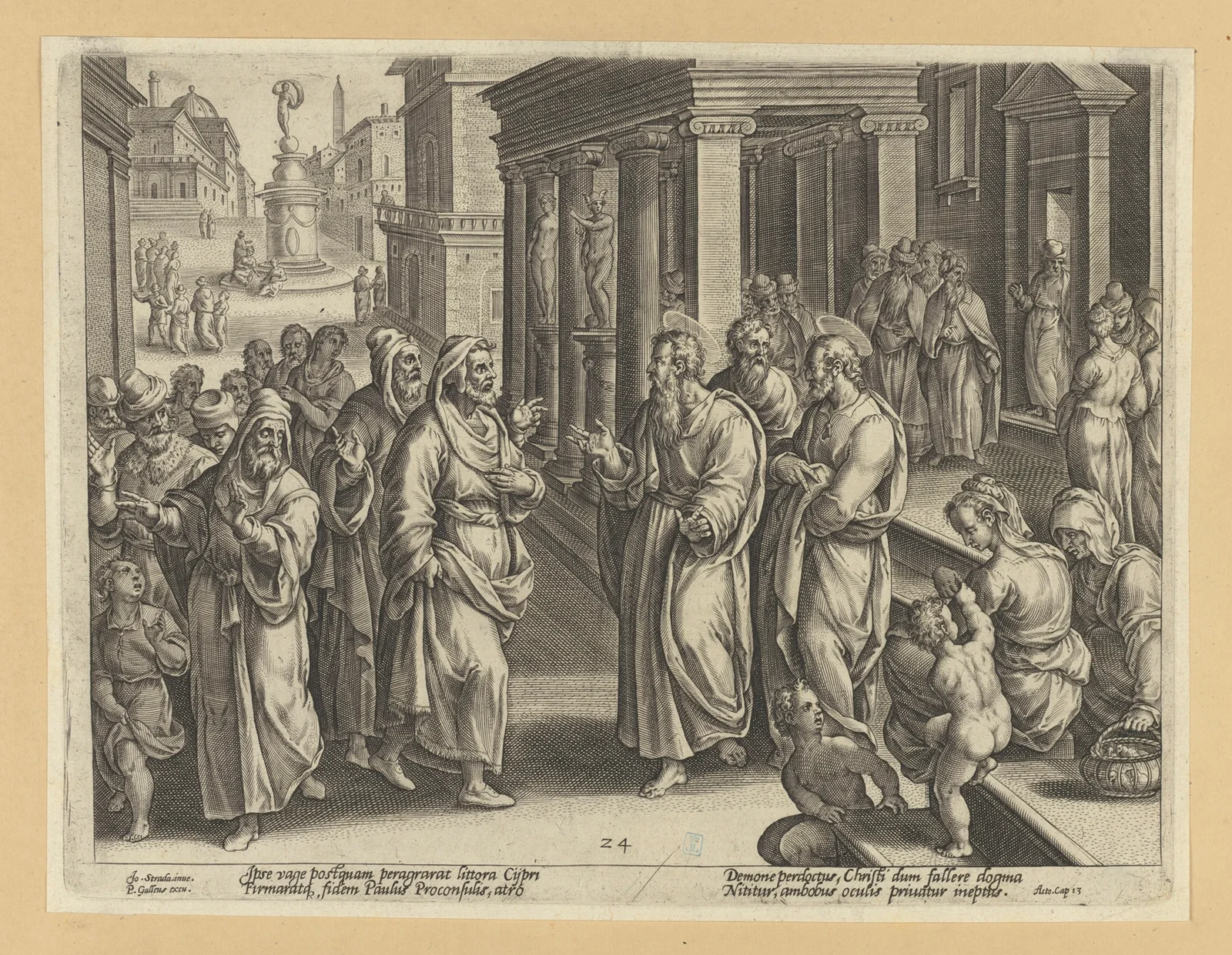 The Blinding of Elymas av Jan van der Straet (Stradanus)