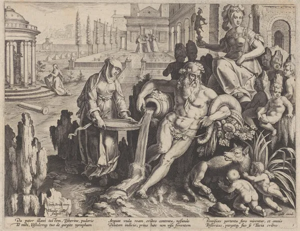 The Vestal Virgin Tuccia av Jan van der Straet (Stradanus)