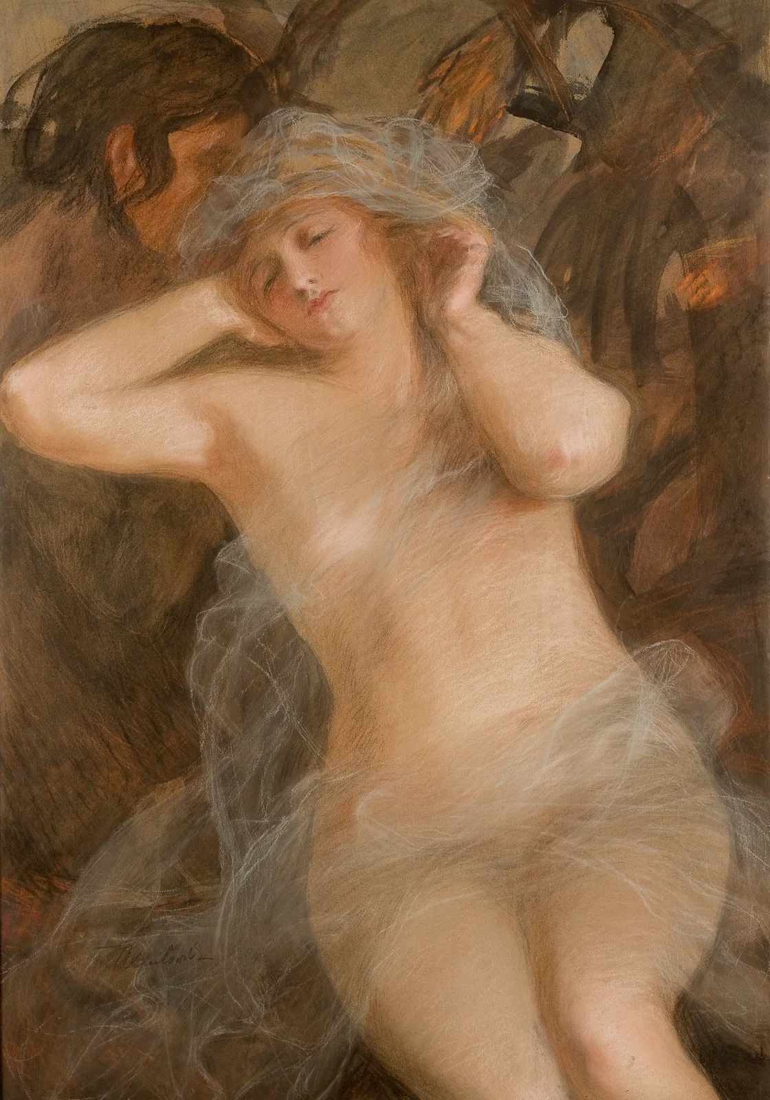 Nymph and Satyr av Teodor Axentowicz