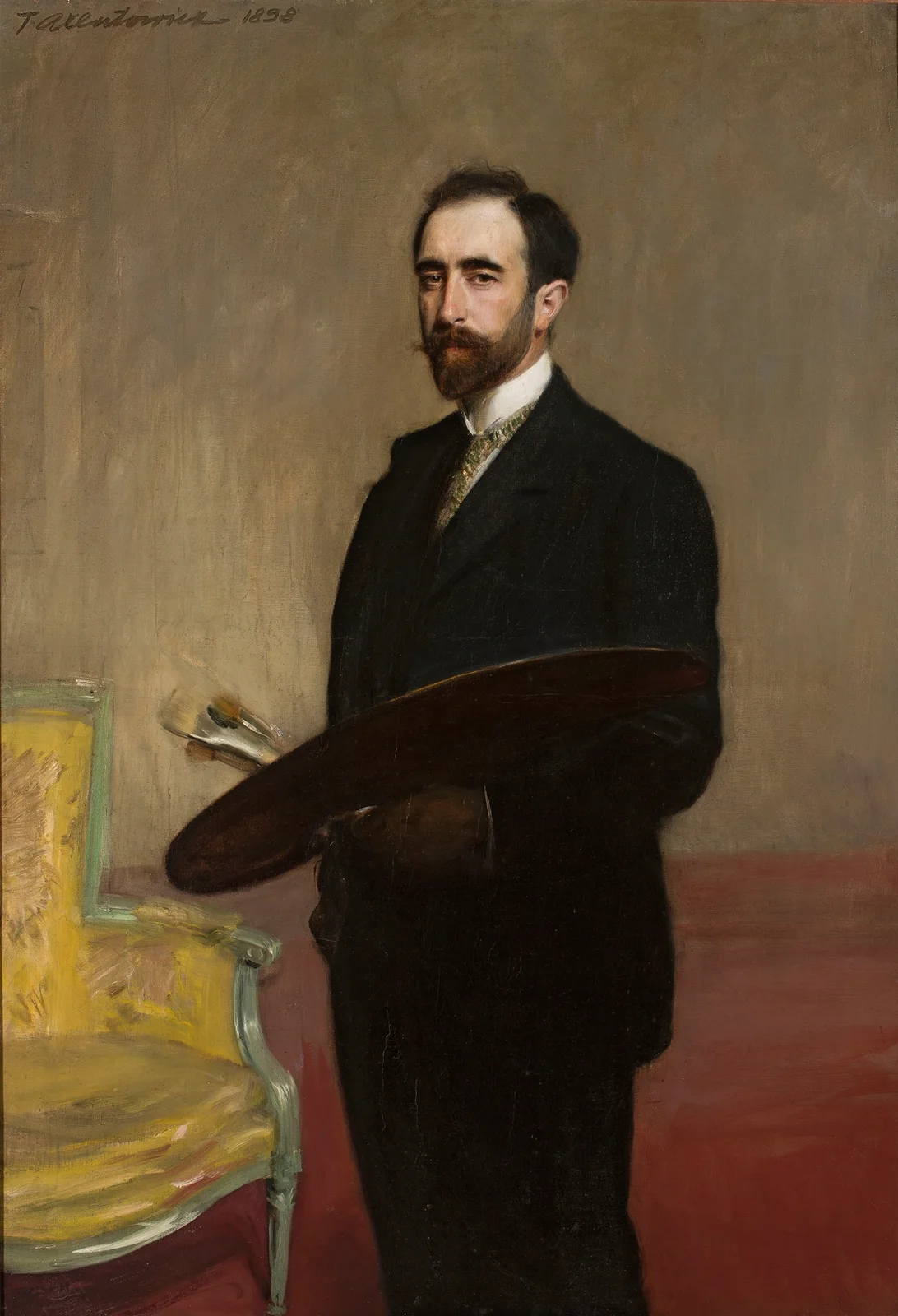Self-portrait with palette av Teodor Axentowicz