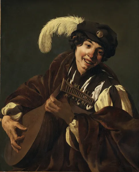 A Boy Playing the Lute av Hendrick Ter Brugghen