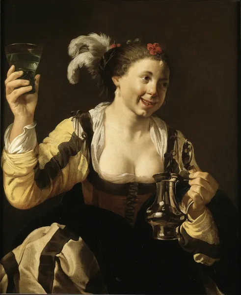 A Girl Holding a Glass av Hendrick Ter Brugghen