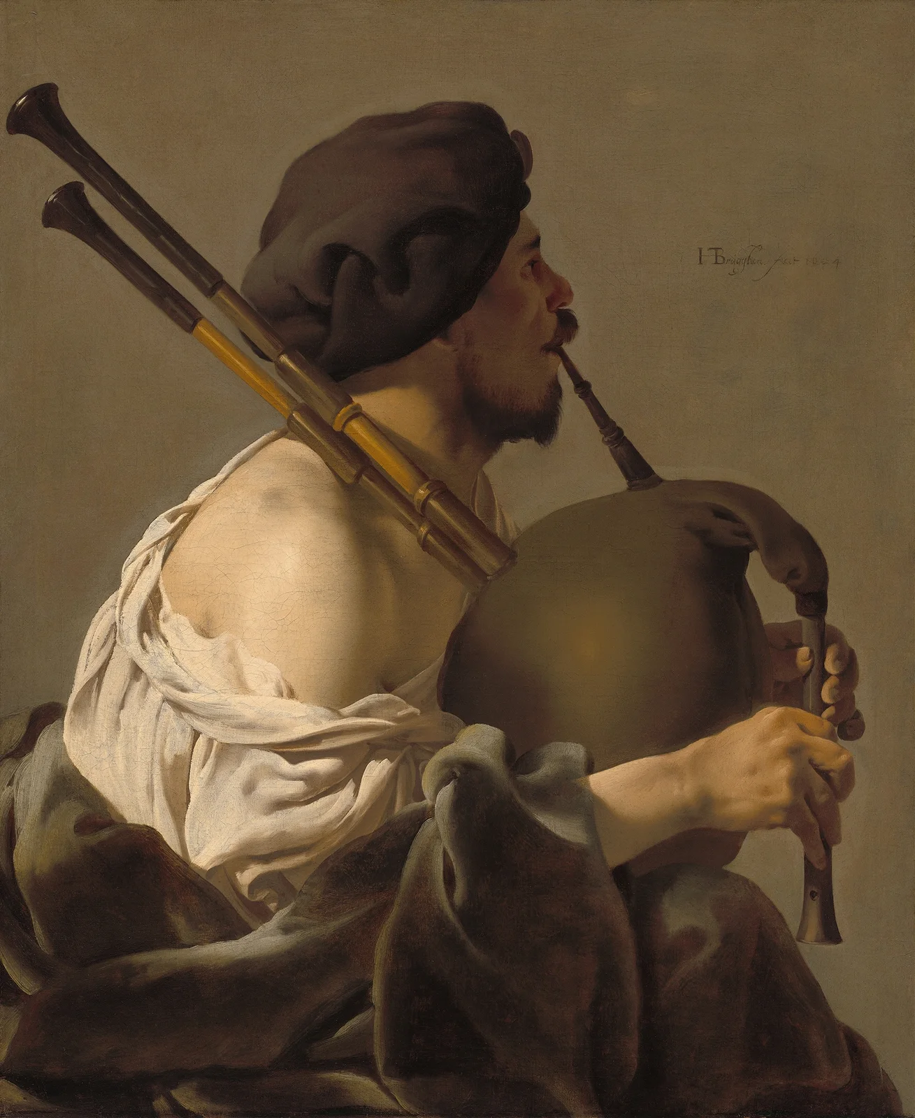 Bagpipe Player av Hendrick Ter Brugghen