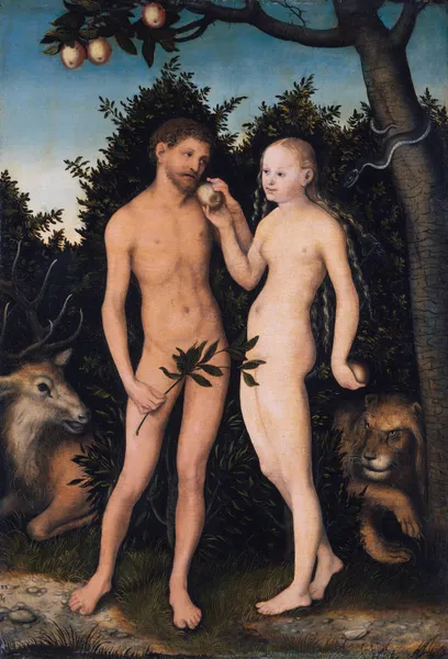Adam and Eve in paradise (The Fall) av Lucas Cranach the Elder