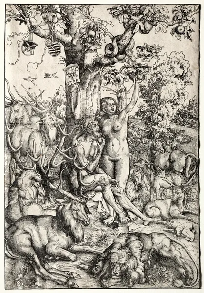 Adam and Eve in Paradise av Lucas Cranach the Elder