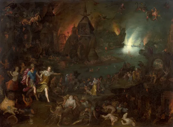 Aeneas and Sibyl in the Underworld av Jan Brueghel The Elder