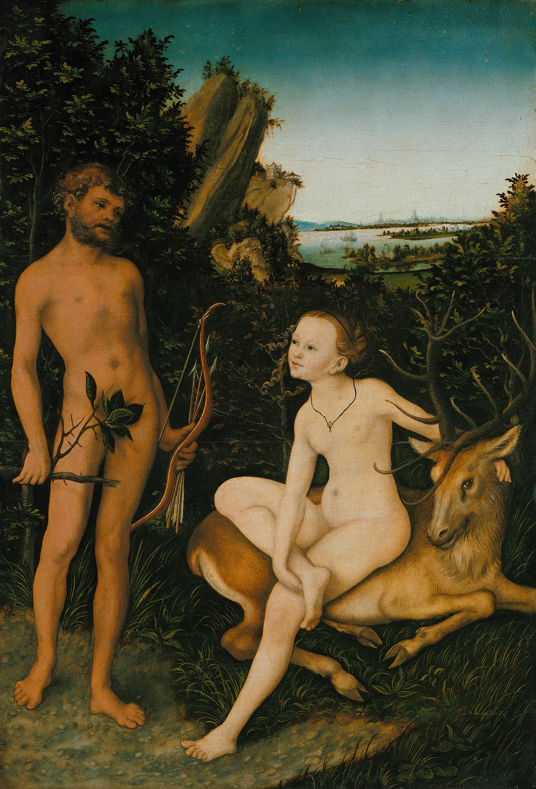 Apollo and Diana av Lucas Cranach the Elder