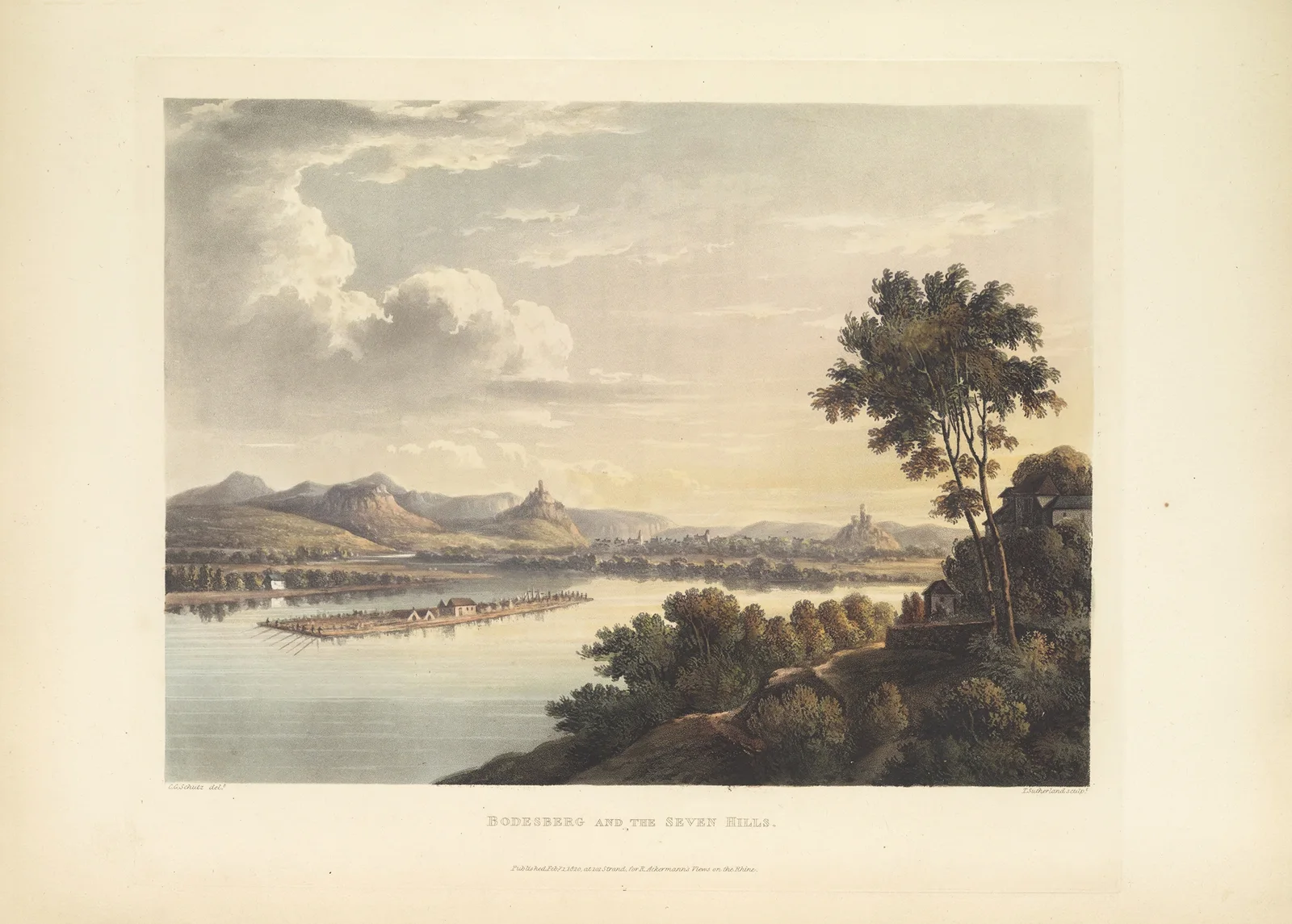 Bodesberg and the Seven Hills av Christian Georg Schütz the elder