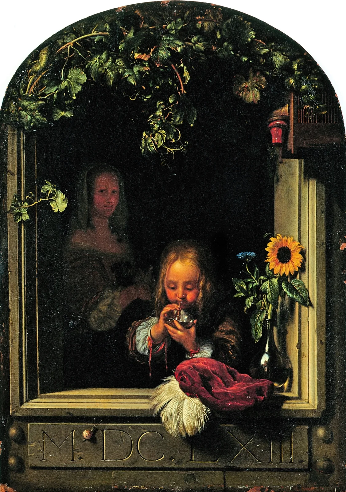 Boy Blowing Bubbles av Frans van Mieris the Elder