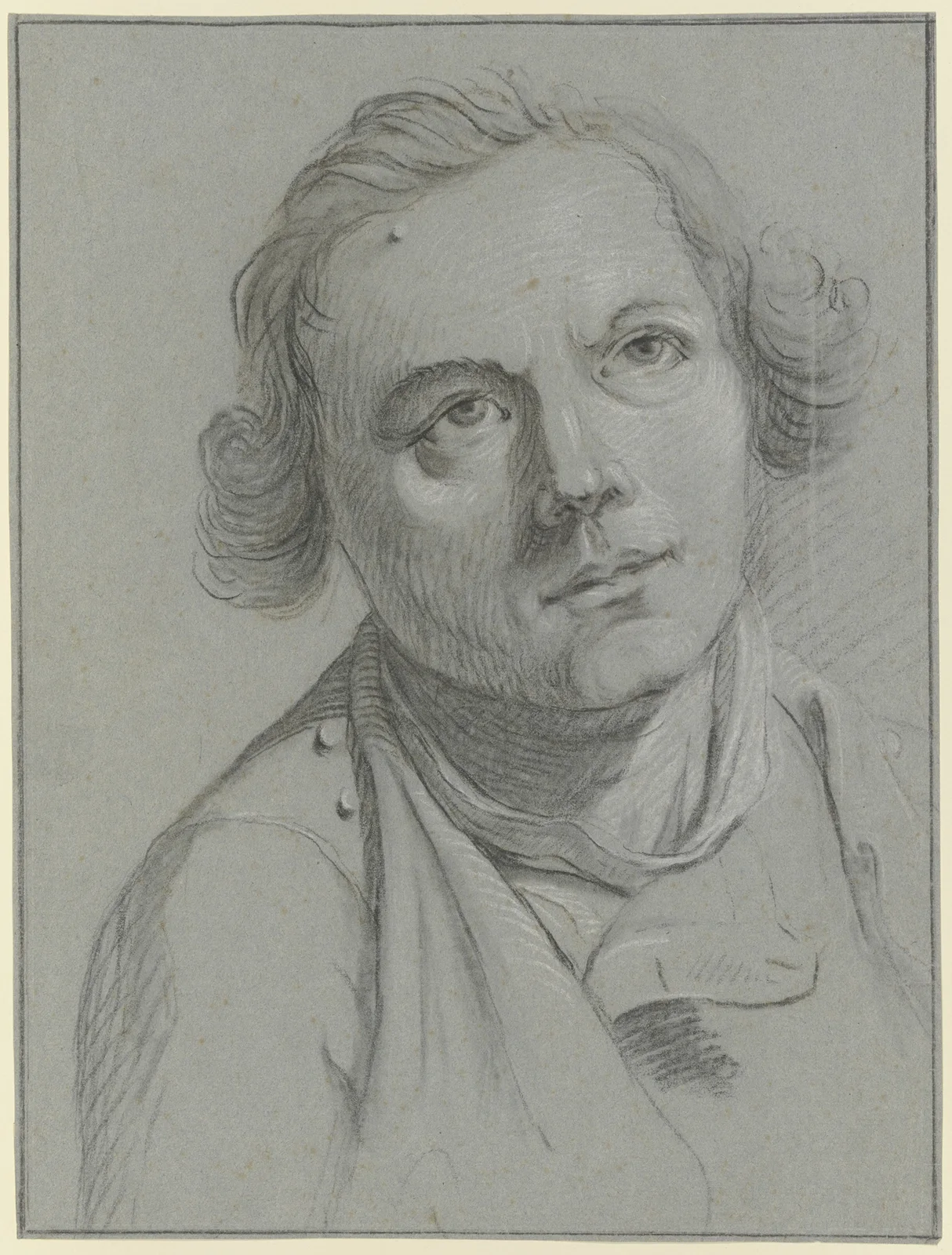Brustbild eines bartlosen Mannes av Christian Georg Schütz the elder
