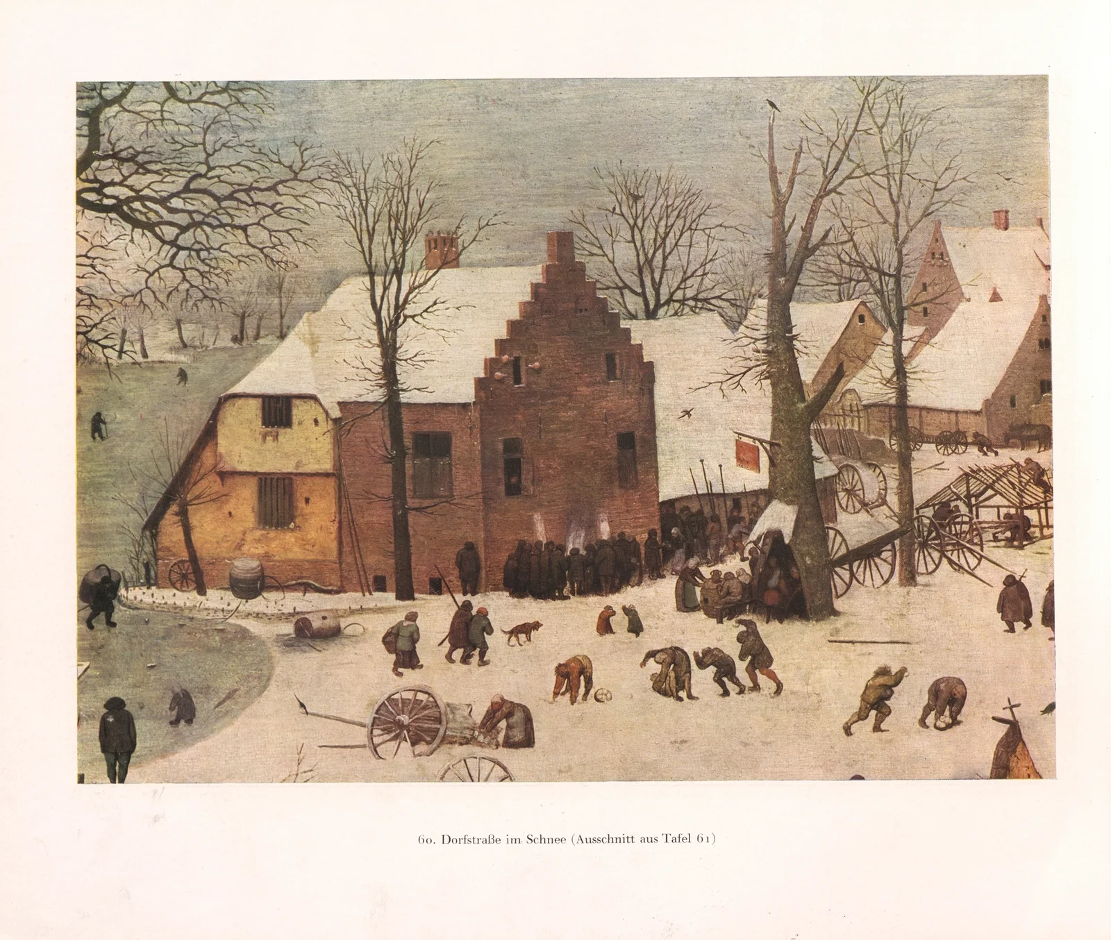 Dorfstraße im Schnee av Pieter Bruegel The Elder