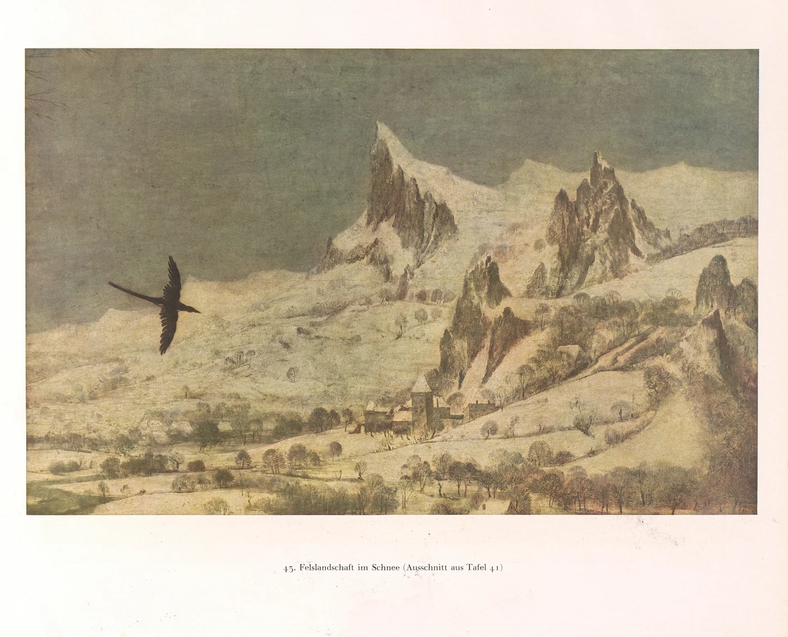 Felslandschaft im Schnee av Pieter Bruegel The Elder