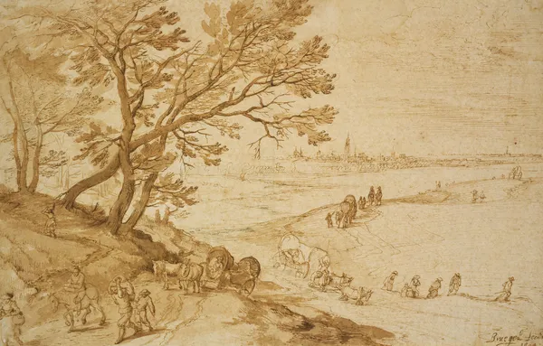 Landschaft mit Blick auf Antwerpen av Jan Brueghel The Elder