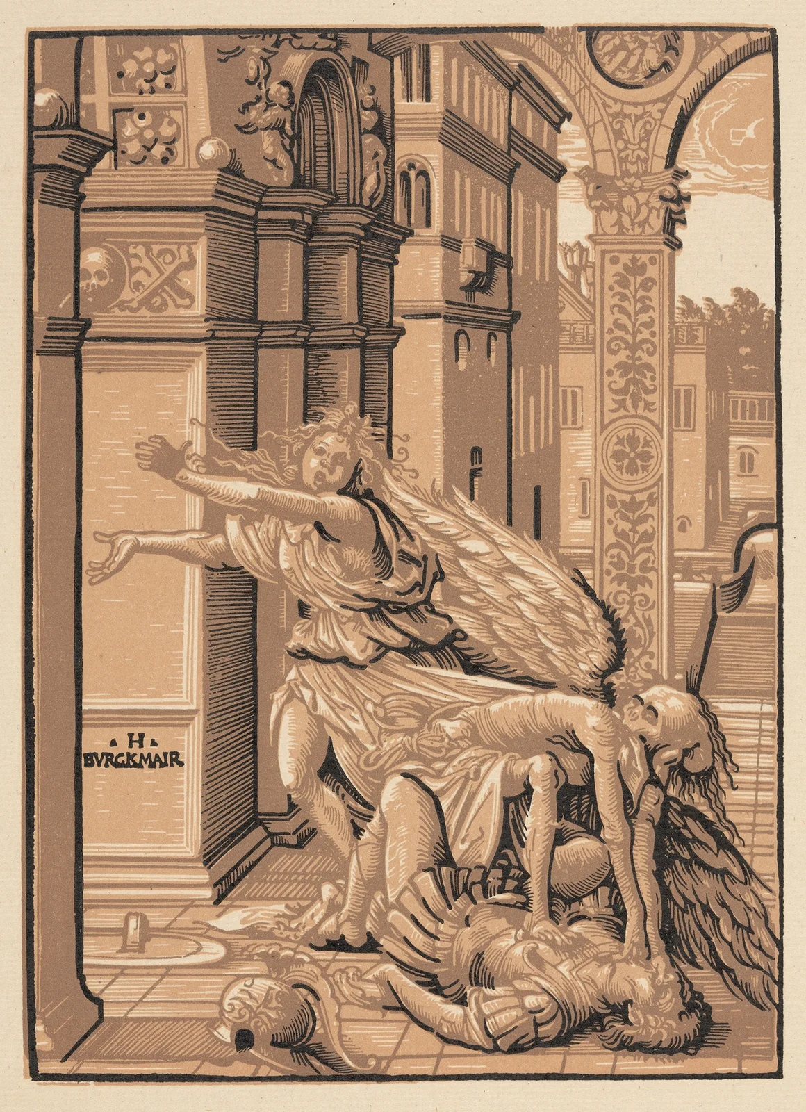 Lovers surprised by death. av Hans Burgkmair The Elder