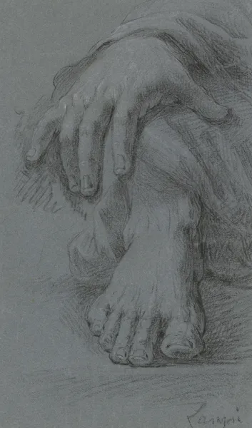 Sketch of hand and foot av Johann Baptist von Lampi the Elder