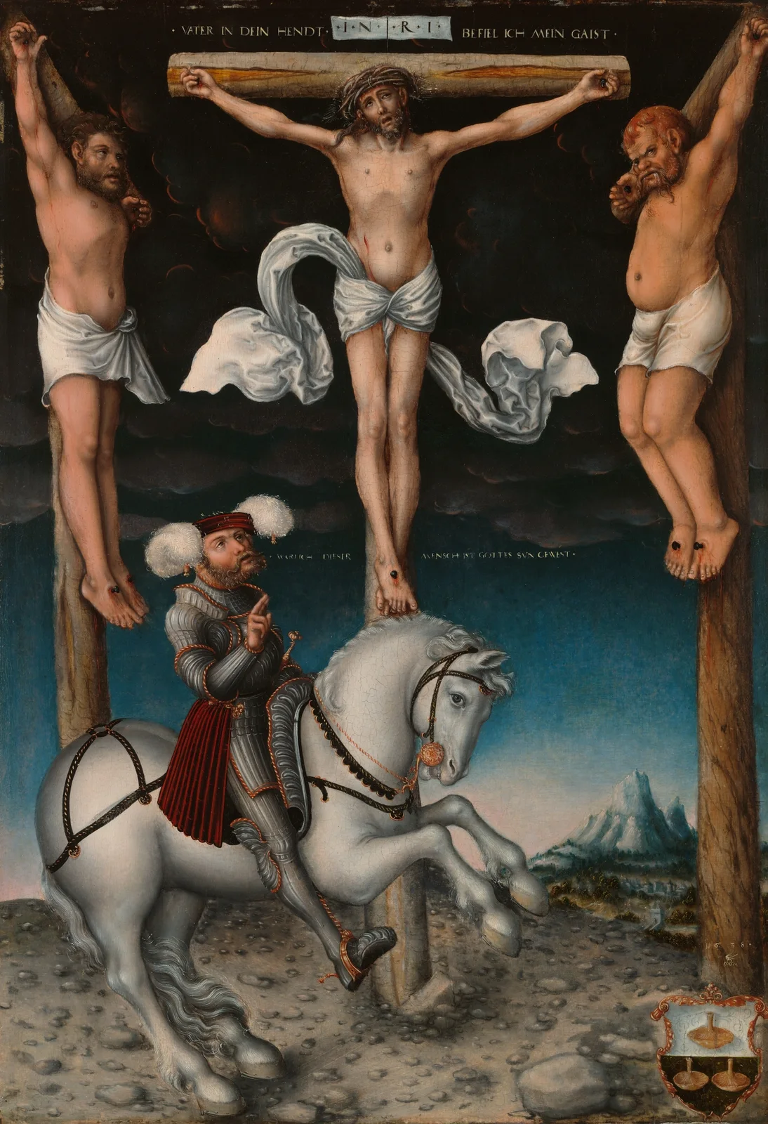 The Crucifixion with the Converted Centurion av Lucas Cranach the Elder