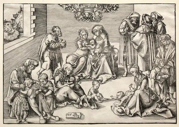 The Holy Family and Kindred av Lucas Cranach the Elder