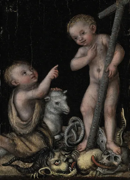 The Infant Christ and Saint John the Baptist av Lucas Cranach the Elder