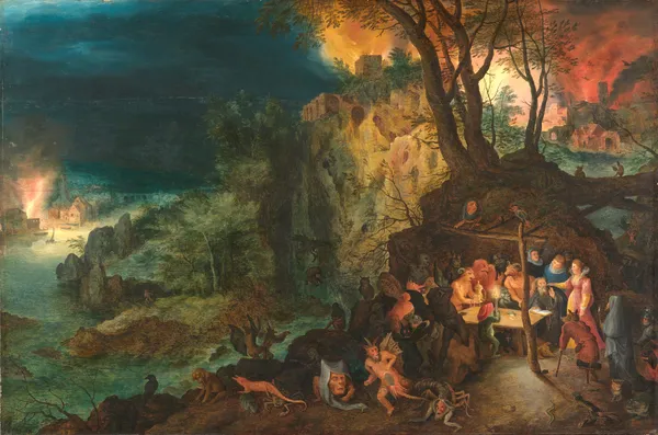 The temptation of St. Anthony av Jan Brueghel The Elder