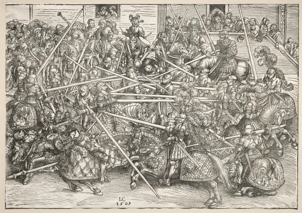 The Tournament with lances av Lucas Cranach the Elder