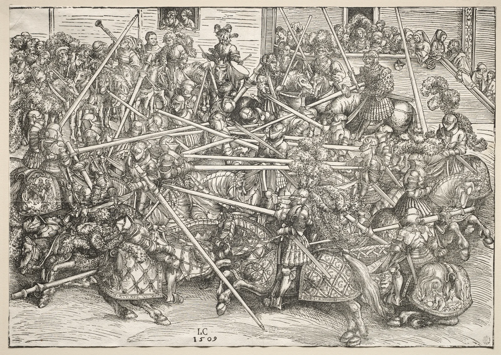 The Tournament with lances av Lucas Cranach the Elder
