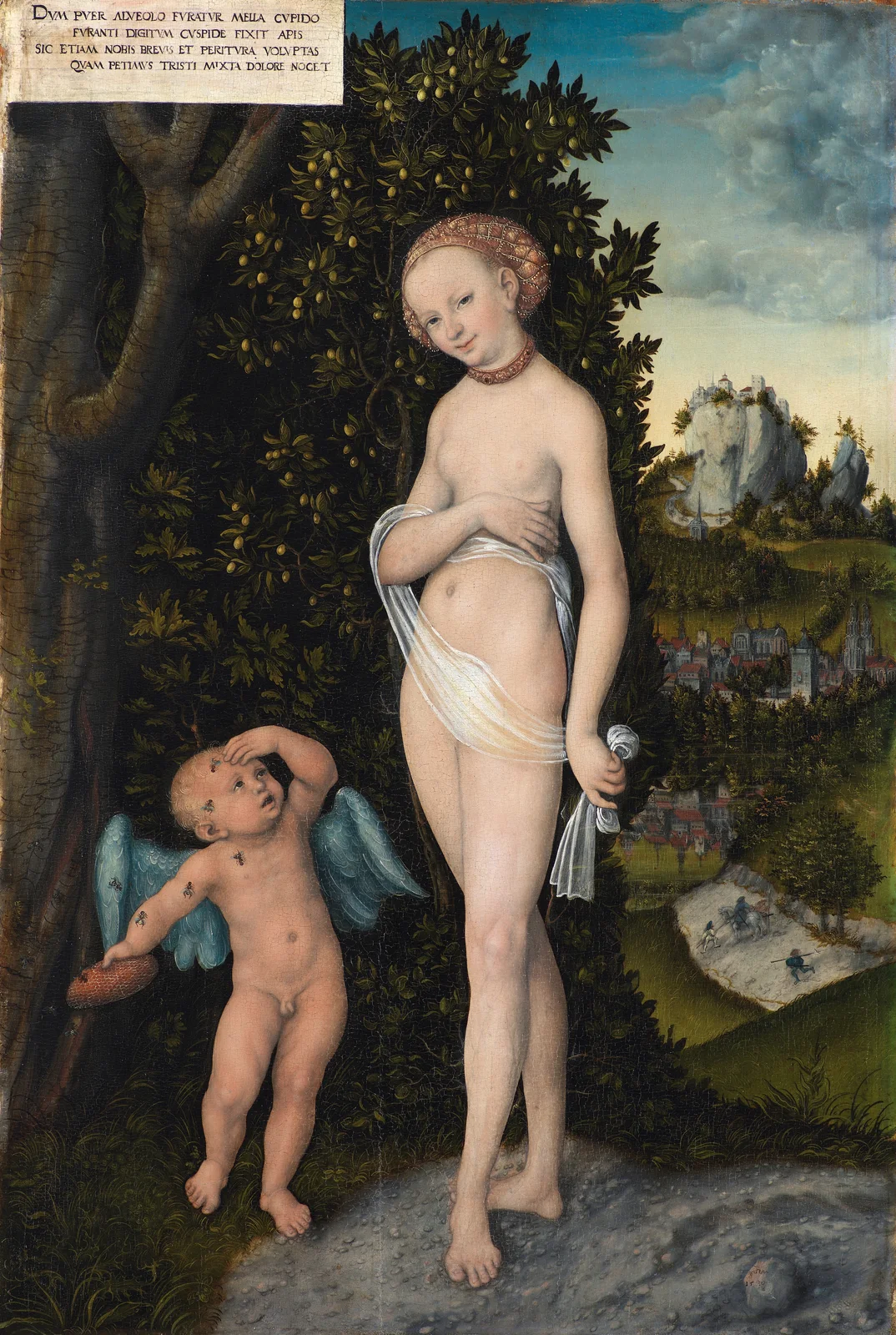Venus with Cupid Stealing Honey av Lucas Cranach the Elder