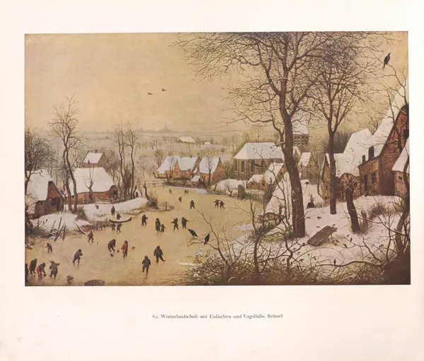 Winterlandschaft mit Eisläufern und Vogelfalle av Pieter Bruegel The Elder