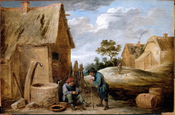 A Peasant eating Mussels av David Teniers The Younger