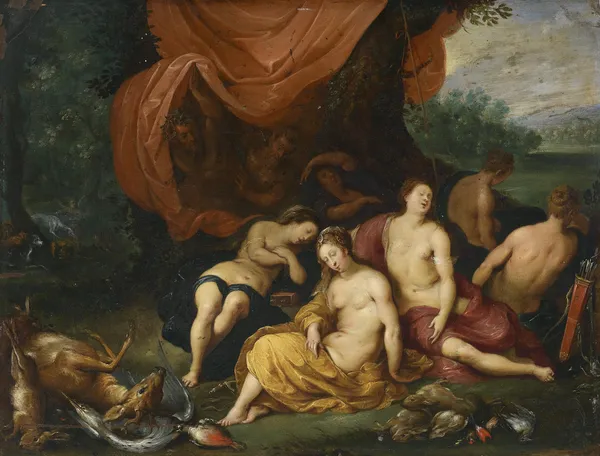 Diana En Haar Nimfen Na De Jacht av Jan Brueghel the Younger