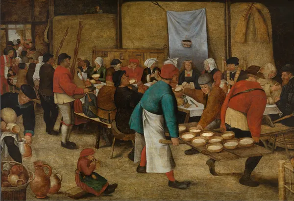 Farmer’s Wedding in a Barn av Pieter Brueghel The Younger
