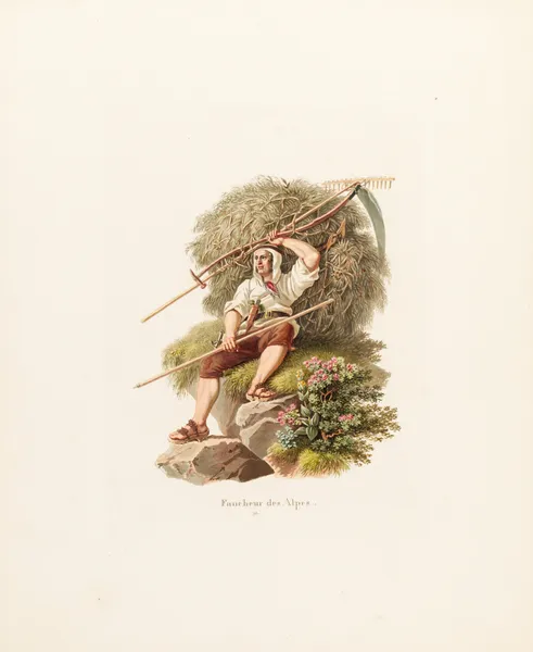 Faucheur des Alpes av Gabriel Lory the Younger