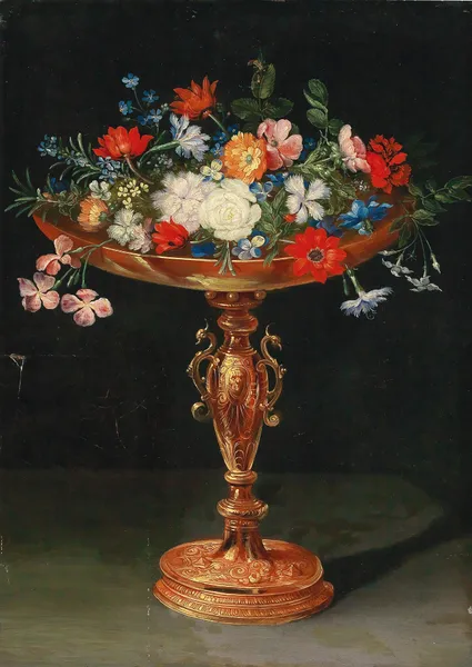 Flowers in a gilded tazza av Jan Brueghel the Younger