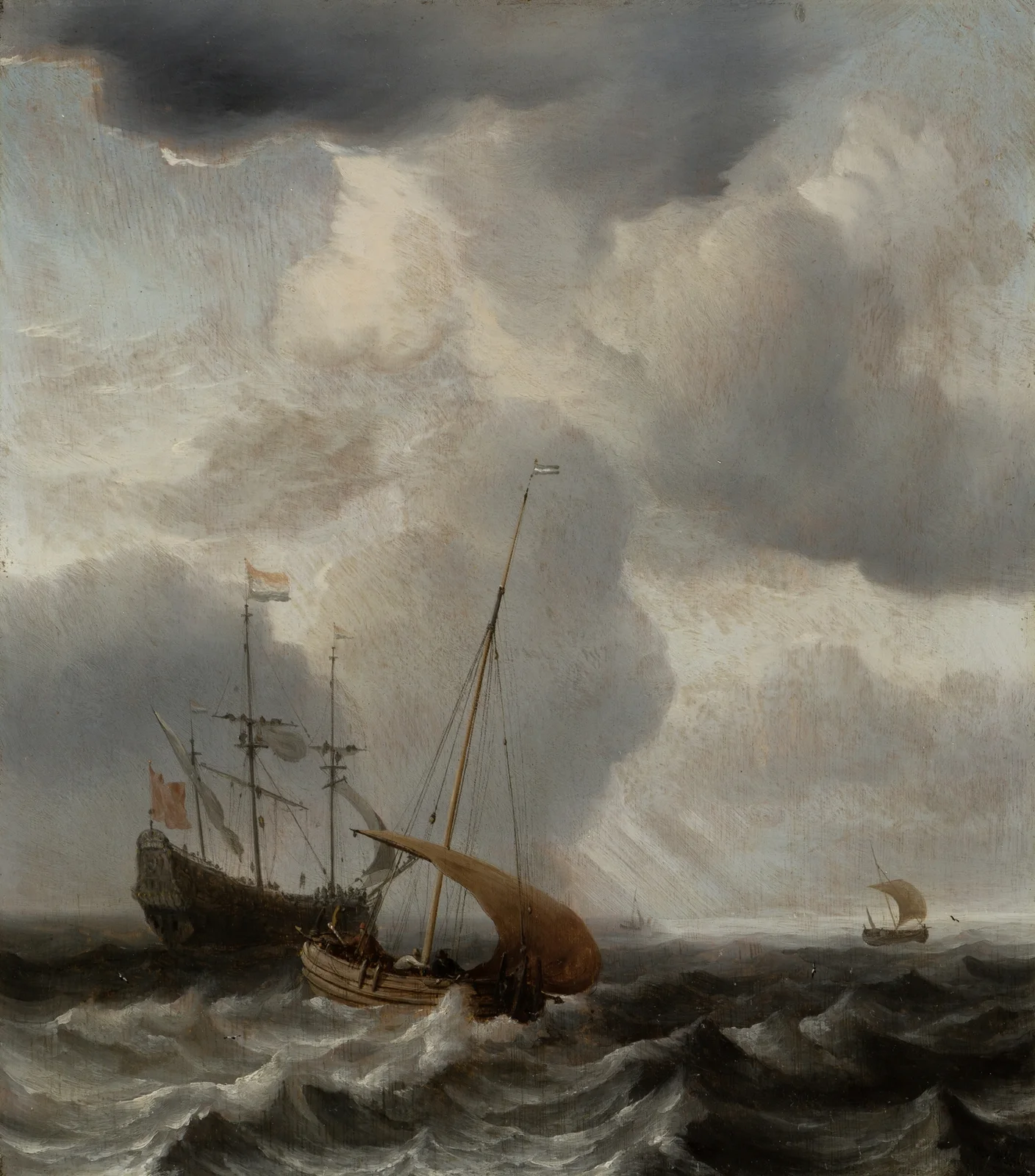Stormy Sea with Ships av Willem van de Velde the Younger