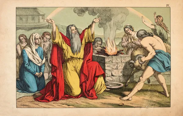 Noah’s sacrifice after leaving the ark av Theodor Eckardt
