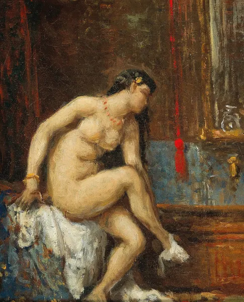 At her Toilette av Théodore Chassériau